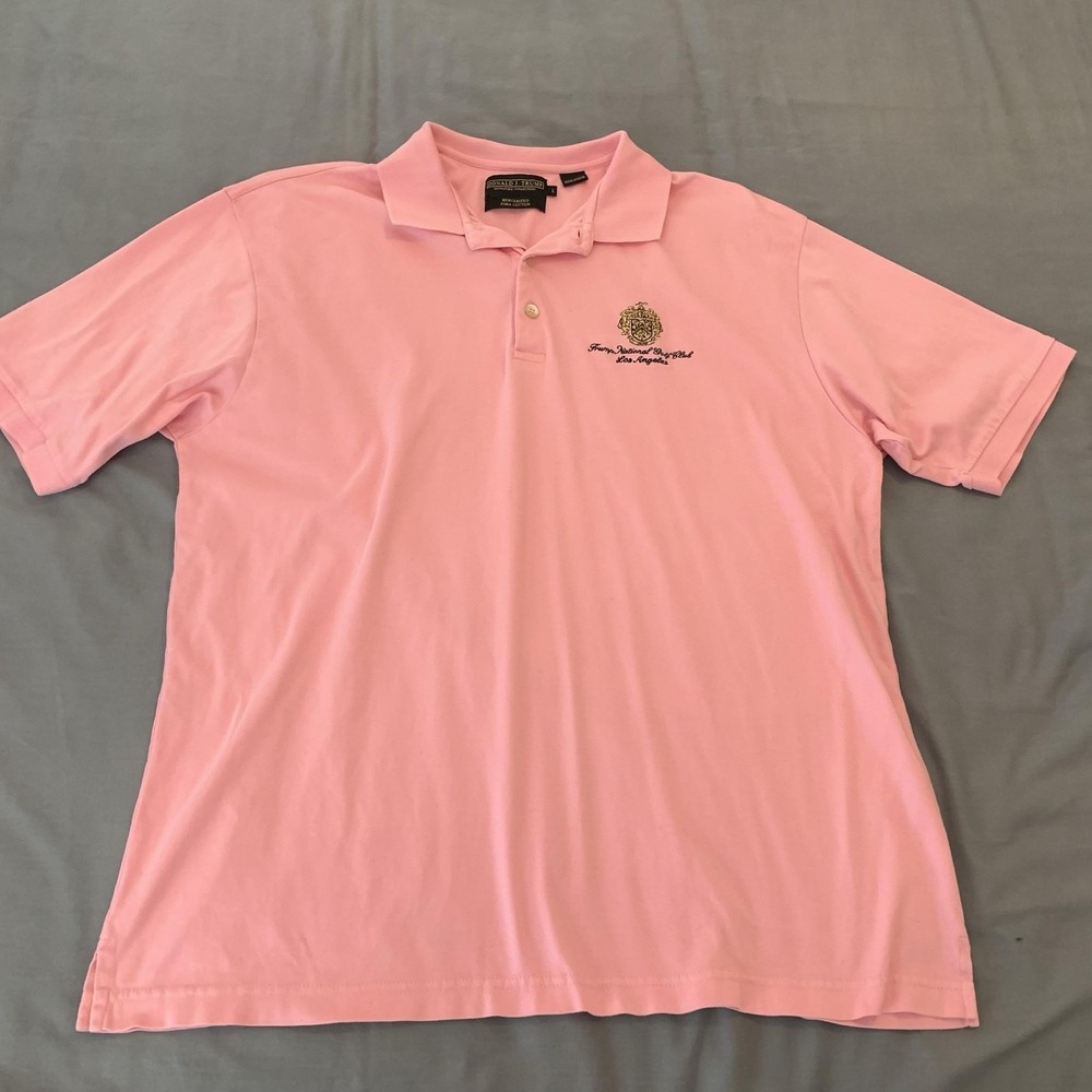 Donald J. Trump Polo Shirt Mens Large Pink Trump National Golf Club LA Golf